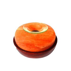 Difusor de Aromas NUMKYNE con Forma de Media Cúpula de Sal del Himalaya, Difusor de Aceites Esenciales con Lámpara en Base de Madera de Palisandro, Aromaterapia - Product Image 1