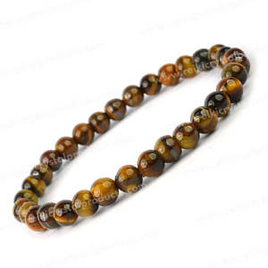 Pulsera de Cristal de Ojo de Tigre, Piedra Preciosa Natural Curativa para la Confianza y la Fuerza - Product Image 1
