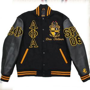 High Quality Men's College Wool Winter Varsity Jacket Custom Baseball Bomber Embroidered Sorority Letterman Sleeves Windproof - Product Image 4