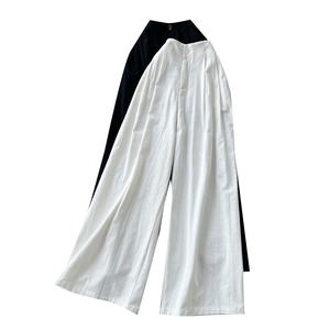 Pantalon large décontracté respirant en polyester/coton teint en pièce à taille haute imprimé pour femme – Collection Automne 2025 - Product Image 6