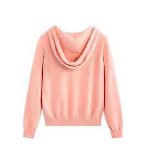 เสื้อสเวตเตอร์ถักมีฮู้ดสีทึบเสื้อฮู้ดแบบสวมหัวถักสำหรับ100% ขนสัตว์อเนกประสงค์แบบลำลองกำหนดเอง - Product Image 4