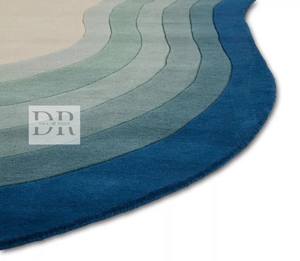 Tapis moderne fait main en 100 % laine de Nouvelle-Zélande, forme personnalisée, design ombragé, très résistant, lavable, antidérapant pour sol domestique - Product Image 4