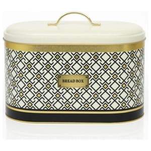 178 x 338 x 200 mm Cream Background Bread Box Geometric Lines 9.8L Food Storage <b>Container</b> Seamless Pattern Design <b>Metal</b> Handle - Product Image 2