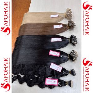 Extensions de cheveux humains à clips APOHAIR, qualité vierge Remy, naturelles, ondulations profondes, double trame chinoise, vente en gros, livraison DHL FEDEX - Product Image 5
