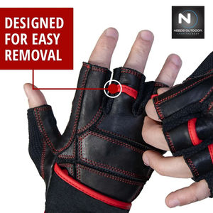 Gants en cuir pour hommes, demi-doigts, sans doigts, pour motards, cyclistes, fauteuils roulants, motos, salle de sport - Product Image 3