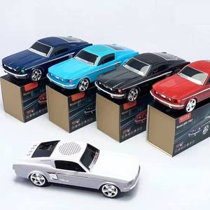 Mustang GT ลำโพงบลูทูธไร้สายแบบคลาสสิกสำหรับรถยนต์, ลำโพงบลูทูธไมโคร SD USB FM แฮนด์ฟรีไฟ LED TWS สำหรับอุปกรณ์สากล - Product Image 3