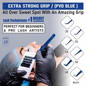 Extension de cils Tweezrs 6 pièces étui magnétique en couleur bleue marque privée ensemble de pinces à cils en acier inoxydable de qualité supérieure - Product Image 2