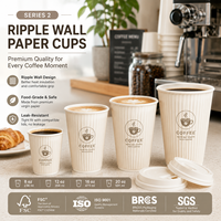 Cangkir Minuman Cokelat Panas dari Organic Tea House, Tahan Panas, Terisolasi, Pelindung Tiga Lapis, Cangkir Kertas Dinding Tiga Lapis yang Andal