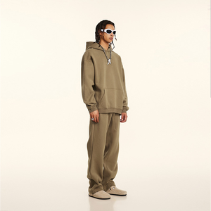 2025เสื้อฮู้ดผ้าฟลีซปักลายใส่ได้ทั้งชายและหญิงเสื้อมีฮู้ดโอเวอร์ไซส์ผ้าฝ้ายบุ100% สีพื้นสำหรับฤดูหนาว - Product Image 2