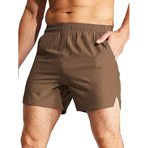 Summer Breathable Double <b>Layer</b> Sublimation Spandex/Cotton Oxford Fabric <b>Mid</b> Waist Elastic Jogger Gym Blank Men's Shorts - Product Image 3