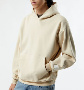 Sweat à capuche pour homme en coton français de qualité supérieure, surdimensionné, lourd, pour l'hiver, uni, teint numérique, respirant, avec poche - Product Image 6