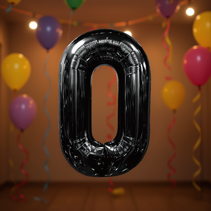 Globos de Fiesta con Número, Negros, 100 cm, Bolsa de 12 Unidades - Product Image 3