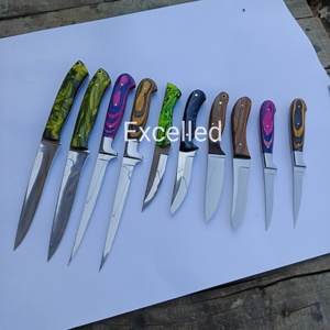 Couteau de cuisine en acier J2 de qualité supérieure fait à la main, couteau de chef avec gaine en cuir, traversin en acier et manche en bois Pakka - Product Image 6