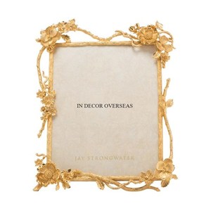 Set Of 2 AttractiveL Look Black Color Marble Made Rectangle Shape Photo <b>Frame</b> With <b>Gold</b> Plated Leaves And Flowers Designer - Product Image 6