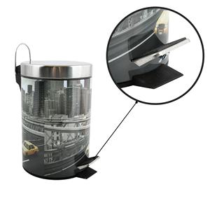 Pattumiera MSV in acciaio inox da 3 litri con coperchio, modello New York, 16,5 x 25,6 cm - Product Image 3