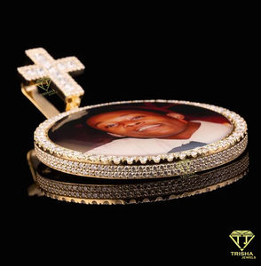 Pendentif à mémoire hip-hop glacé fait à la main personnalisé VVS Lab Grown Diamond 925 bijoux en sterling - Product Image 4