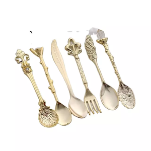 Juego de Cubiertos de Acero Inoxidable de Lujo, Plateado con Detalles Dorados, Diseño Personalizado, Estilo Europeo, Pulido Espejo, Regalo de Boda - Product Image 3