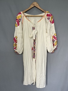 Nueva moda cuello en V profundo manga corta sin tirantes suave Floral playa sin tirantes suave Floral ropa de playa Mujer vestido de algodón suave - Product Image 2