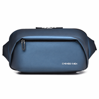 Sac de poitrine en nylon pour homme avec sangle réglable et poches zippées 1086