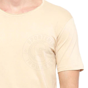 เสื้อยืดผู้ชายพิมพ์โลโก้ตามสั่งขายส่ง ผ้าฝ้าย 100% คอกลม ทรงหลวม บริการ OEM แบบกำหนดเอง เสื้อยืดสีพื้นสำหรับผู้ชาย - Product Image 6