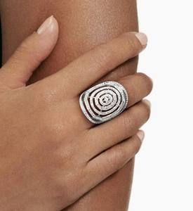 Anillo Stax para joyería de moda para mujer Plata de Ley 925 sólida con diamantes blancos Anillo de diamantes de joyería - Product Image 4