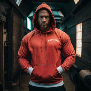 Wholesale Pullover Oversize <b>Hoodie</b> <b>Men</b> Hip Hop Cotton Blended <b>Oversized</b> Thermal Plain Pullover Hoodies With Custom Print - Product Image 4