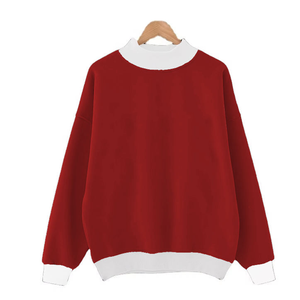 Sweat-shirt à col montant bicolore avec logo brodé surdimensionné personnalisé - Product Image 3