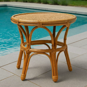 โต๊ะทานอาหารหวายแบบเรียบง่ายทำด้วยมือพร้อมดีไซน์เป็นมิตรกับสิ่งแวดล้อมสำหรับสวนชุดโรงแรมอพาร์ทเมนต์ในร่ม/กลางแจ้ง - Product Image 1