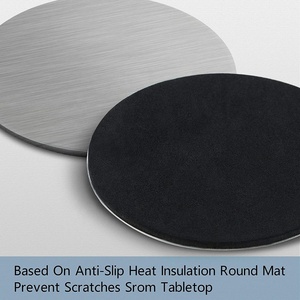 ที่รองแก้วทรงกลมสแตนเลสสไตล์คลาสสิกพร้อมคุณสมบัติกันลื่น - Product Image 2