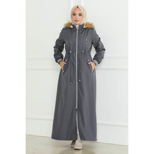 Gabardina Larga Taba 19215 con Diseño Acanalado y Detalle de Cordones, Prenda Exterior Elegante - Product Image 6