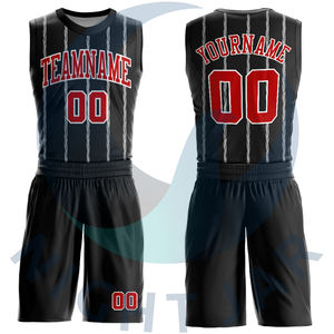 Tenues de basketball sans manches grande taille certifiées OEM, ensembles de maillots imprimés personnalisables avec nom d'équipe, séchage rapide, respirant, 100% - Product Image 5