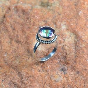 แหวนพลอย925สีบุษราคัมสีเงินแท้ทำด้วยมือเครื่องประดับวันครบรอบของขวัญสำหรับผู้หญิง - Product Image 1