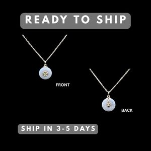 Pendentif tendance trèfle à quatre feuilles (Amour Espoir Foi Chance) en argent sterling avec pierre naturelle calcédoine tsavorite, fabriqué en Chine - Product Image 4