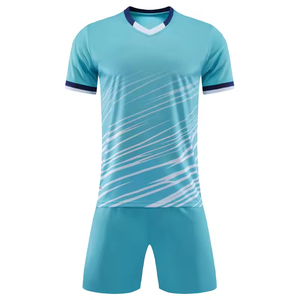 Conjuntos de uniformes de fútbol de entrenamiento de equipo de manga corta de buena calidad, camisetas y camisetas de corte automatizado para adultos, ropa de fútbol, camiseta de fútbol - Product Image 1