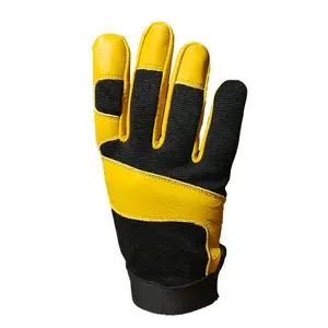 Gants de mécanicien Anti-Vibration en cuir de mouton et de chèvre, robustes et personnalisés, pour le travail industriel, tailles adultes et jeunes