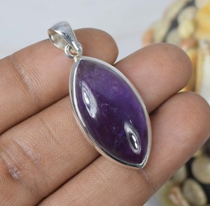Hot Sale Marquise Cut Shape Purple Amethyst 925 Sterling Silver Gemstone <b>Pendant</b> February Month <b>Birthstone</b> Gift for Birthday - Product Image 4