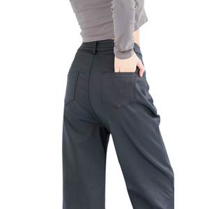 Personalización 100% poliéster Casual pantalones de pierna ancha para mujer ropa de cuero sintético cintura media suelta Hip Hop para todas las estaciones - Product Image 6