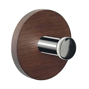 Collezione Spirella Punt, Gancio Adesivo 5, Legno e PVC, Marrone - Product Image 1