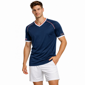 Camiseta de Fútbol Personalizada para Hombre, Cuello en V, Manga Corta, Transpirable, de Secado Rápido, Ropa Deportiva, Camiseta de Fútbol para Equipo - Product Image 1