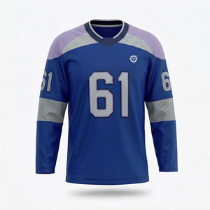 Camiseta de hockey sobre hielo duradera para hombres y niños, ajuste flexible, textura suave, ideal para actividades deportivas y uniformes de equipo. - Product Image 1