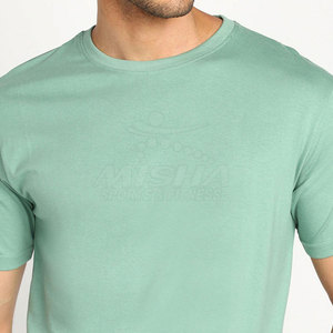 Vente en gros 2025 T-shirt col rond coupe ajustée pour hommes de haute qualité personnalisé 100% tissu tricoté en coton - Product Image 6