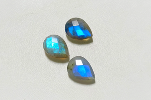 Pierre précieuse en labradorite bleue facettée en forme de goutte d'eau, cabochon briolette, pour la fabrication de bijoux, pendentif, 11x15mm - Product Image 4