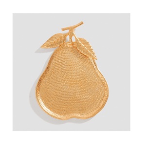 Diseño de hoja de metal Cuenco de doble compartimento Dorado - Product Image 1