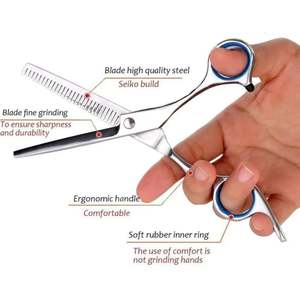 Ciseaux amincissants 5.5 "finition miroir professionnel 32 dents cheveux ciseaux Sloan ciseaux amincissants avec vis réglable - Product Image 5