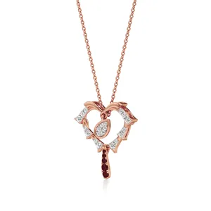 Collier pendentif en diamant et perle plaqué rhodium en or blanc 18 carats ou or rose - Bijoux de fiançailles tendance - Product Image 2
