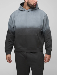 Survêtement pour homme de haute qualité 100% coton, logo personnalisé imprimé à l'écran, streetwear confortable, délavage acide croisé, hiver, 2 pièces - Product Image 5