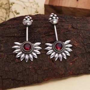 ต่างหูสไตล์โบฮีเมียนโบราณ ทำจากเงินออกซิไดซ์ ของขวัญสำหรับผู้หญิง - Product Image 2