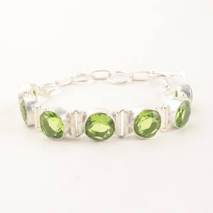 Handmade Zircon Tennis Charm Oval Cut 925 <b>Sterling</b> <b>Silver</b> Luxury Elegant Gemstone <b>Bracelet</b> for <b>Women</b> - Product Image 1