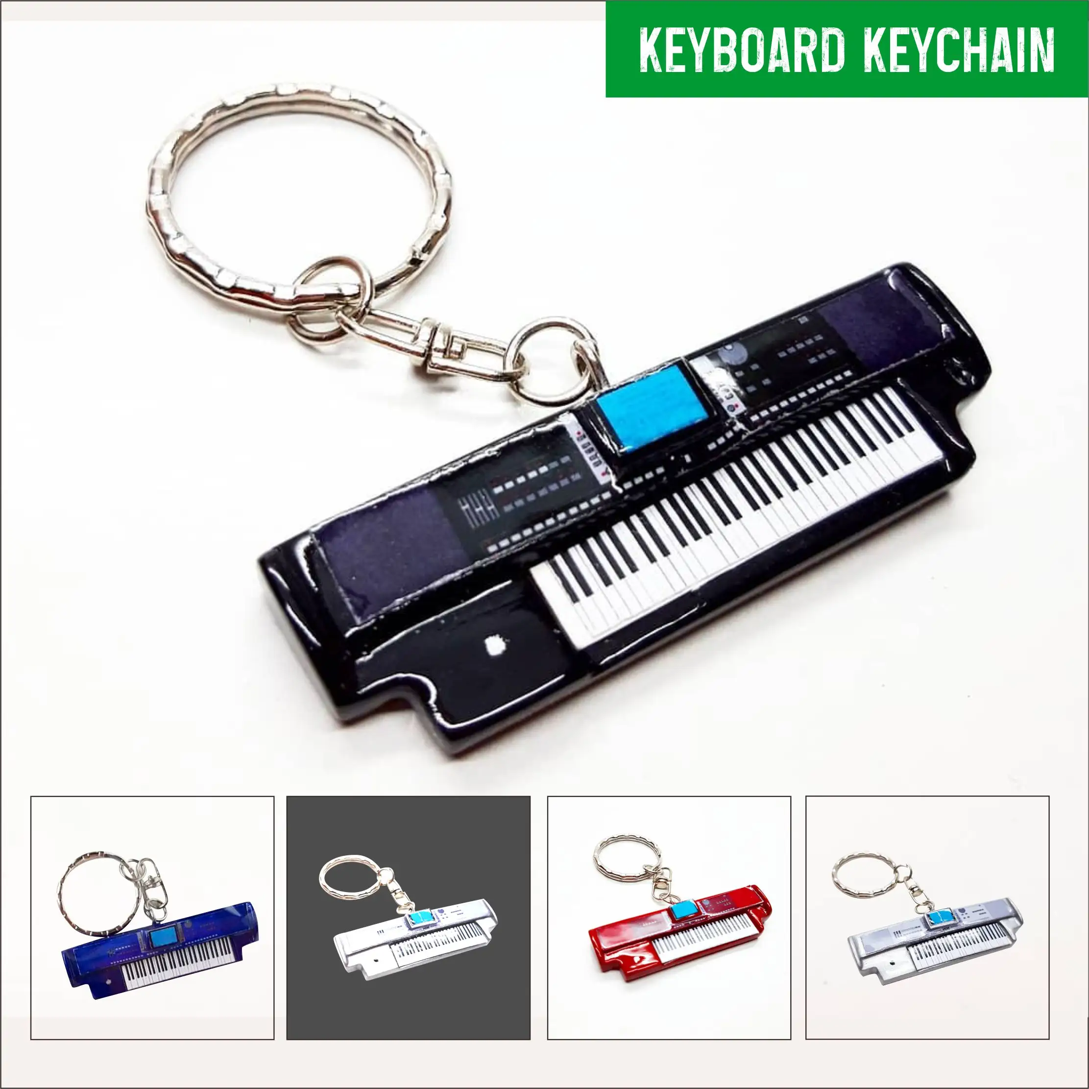 Polyresin Bahari Keyboard Keychain Disesuaikan Desigen dan Logo Hadiah dan Souvenir Perusahaan Alat Musik Aksesoris