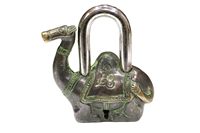 Cadenas en laiton massif avec 2 clés, fait main, poli noir/vert, style vintage, pour la sécurité des portes et la décoration intérieure